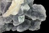 Calcite Crystals on Druzy Quartz and Fluorite - China #160707-3